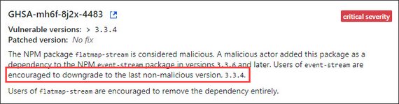 Package vulnerability message on GitHub