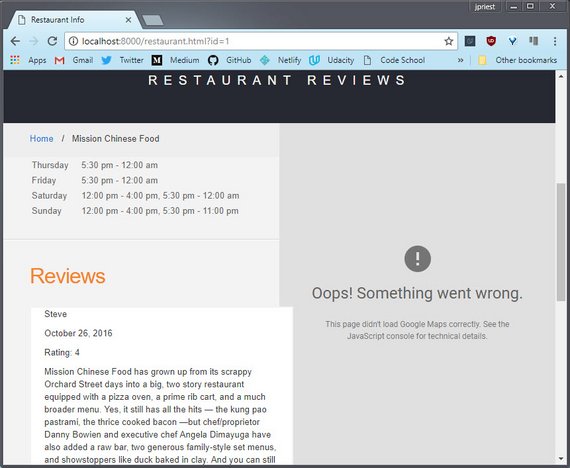 Detail restaurant page: reviews