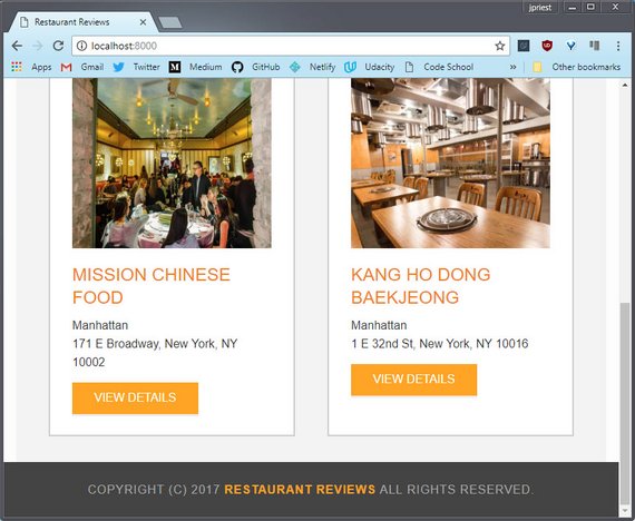 Homepage restaurants with flow layout