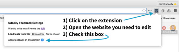 open the extension and click "allow feedback on this domain"